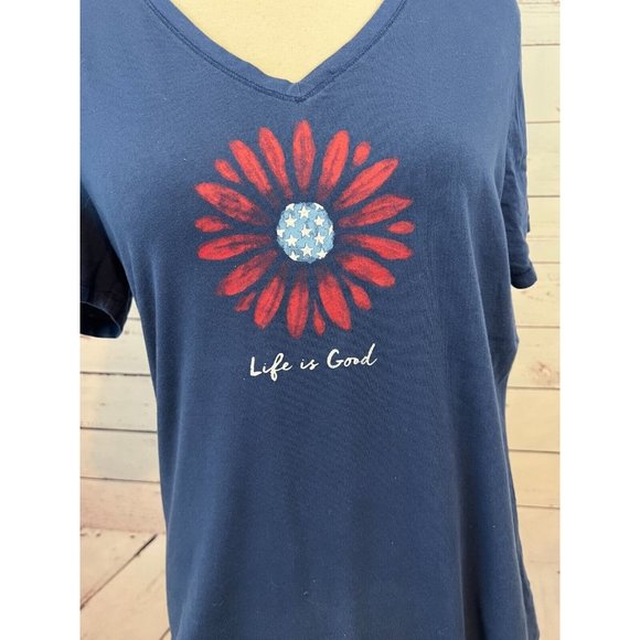 Life is Good LIG Womens Short Sleeve graphic tee T-Shirt size Medium Classic Fit - Picture 4 of 10